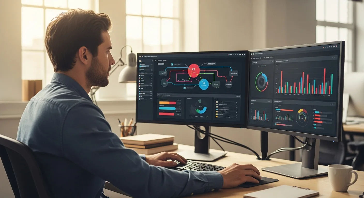 A developer analyzing a data dashboard to manage airtable api rate limits efficiently.