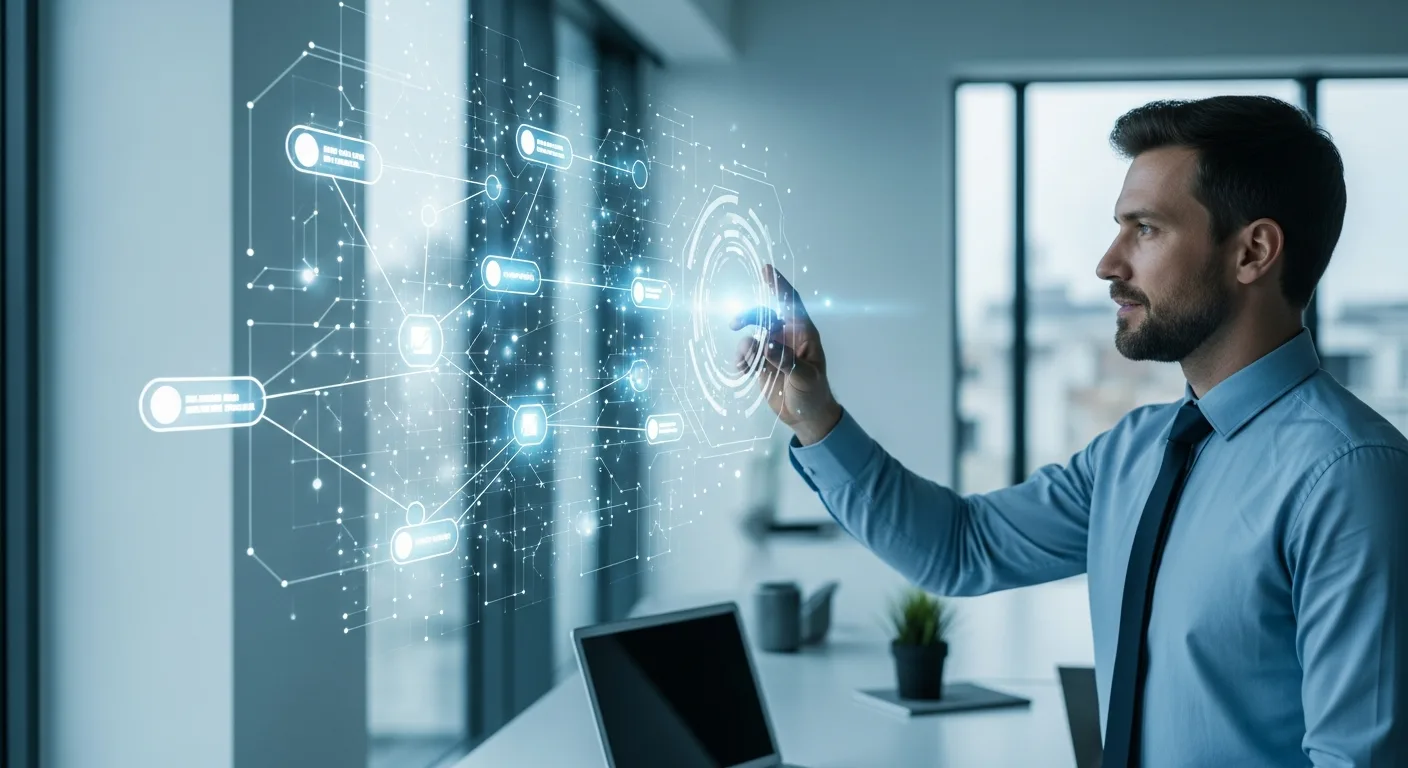 Business executive reviewing data metrics powered by a high-performance api development service.