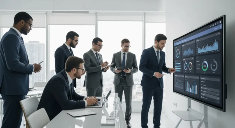 Professional team utilizing dynamics crm consulting services to optimize complex enterprise workflows.
