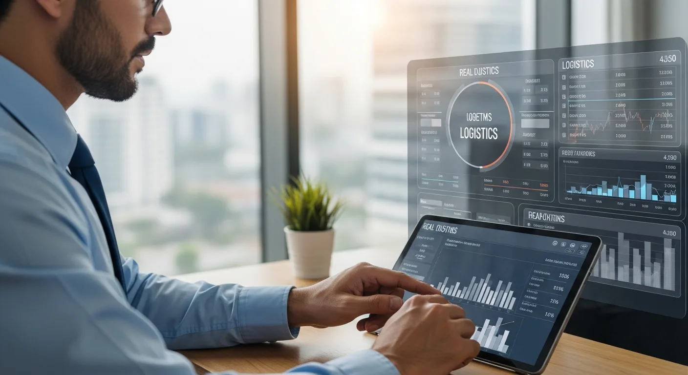 A professional man reviewing business analytics on a dashboard using custom erp software.