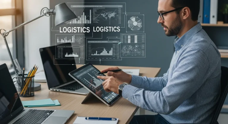 A professional dashboard showing how integrated erp and scm systems drive business growth and efficiency.