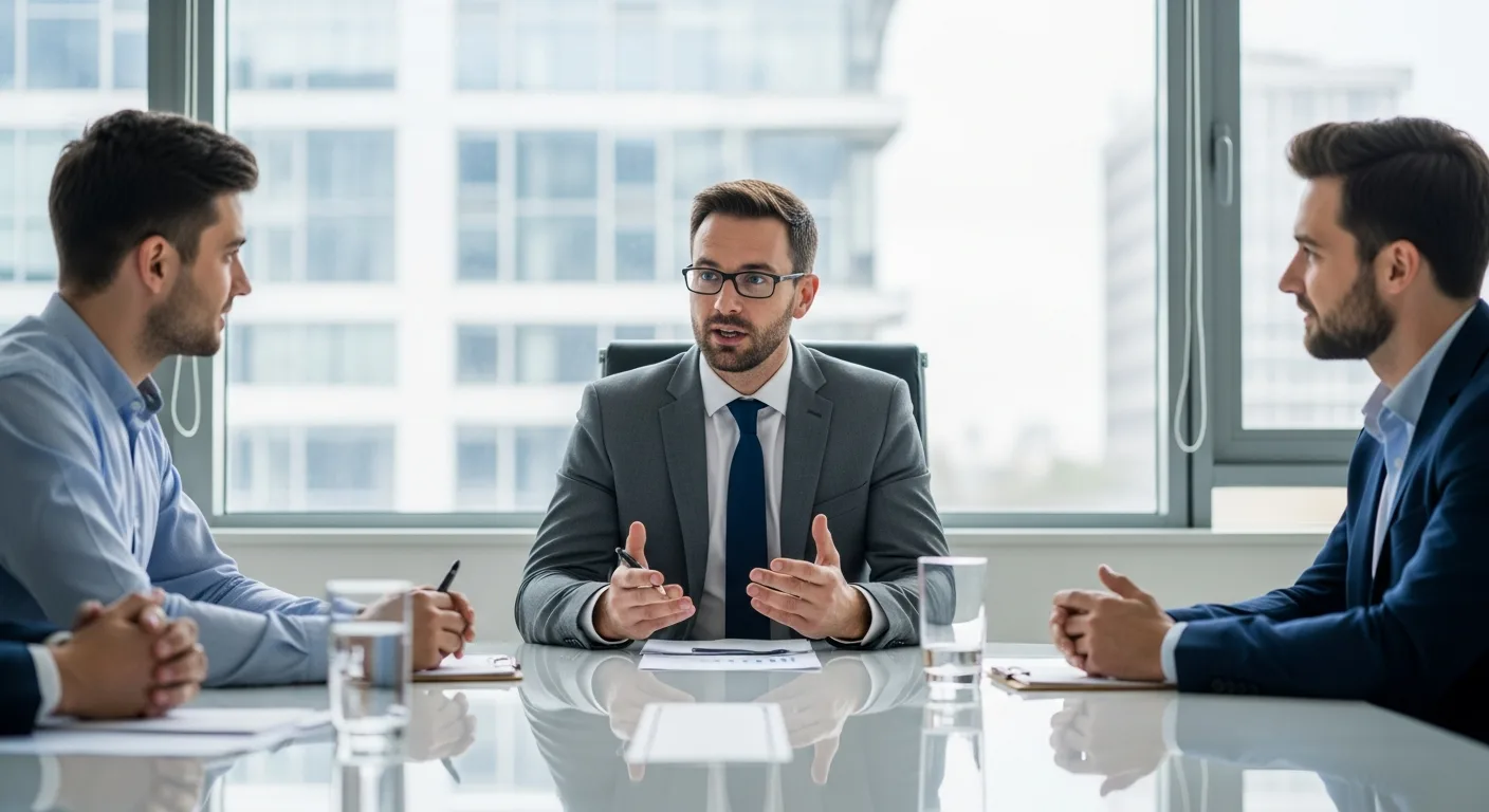 A professional team collaborating on erp change management strategies for a successful corporate transition.