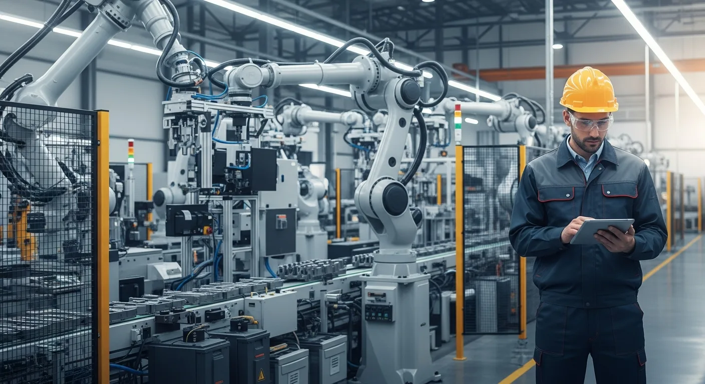 Modern industrial factory floor utilizing erp for manufacturing to streamline production processes in 2026.