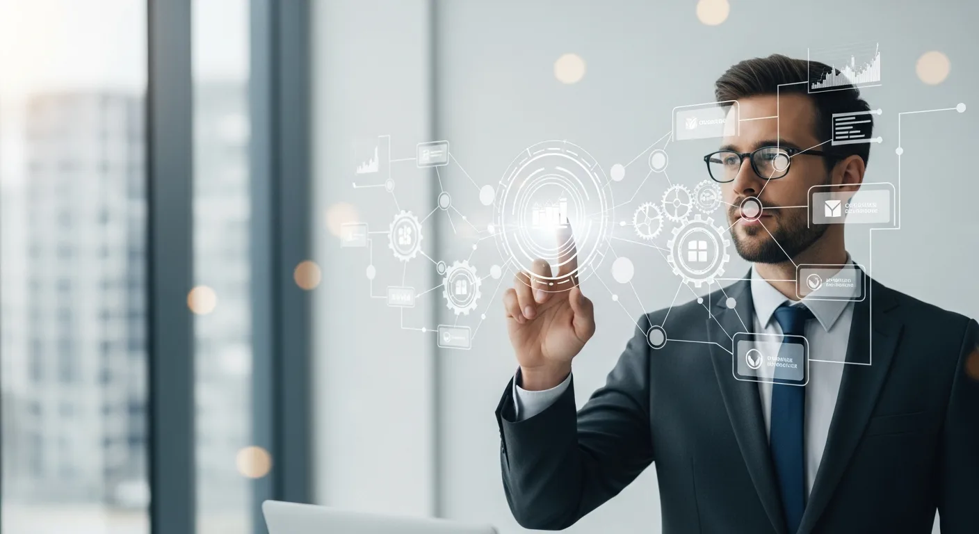 Professional man reviewing a dashboard showcasing seamless erp integration for scaling business operations.