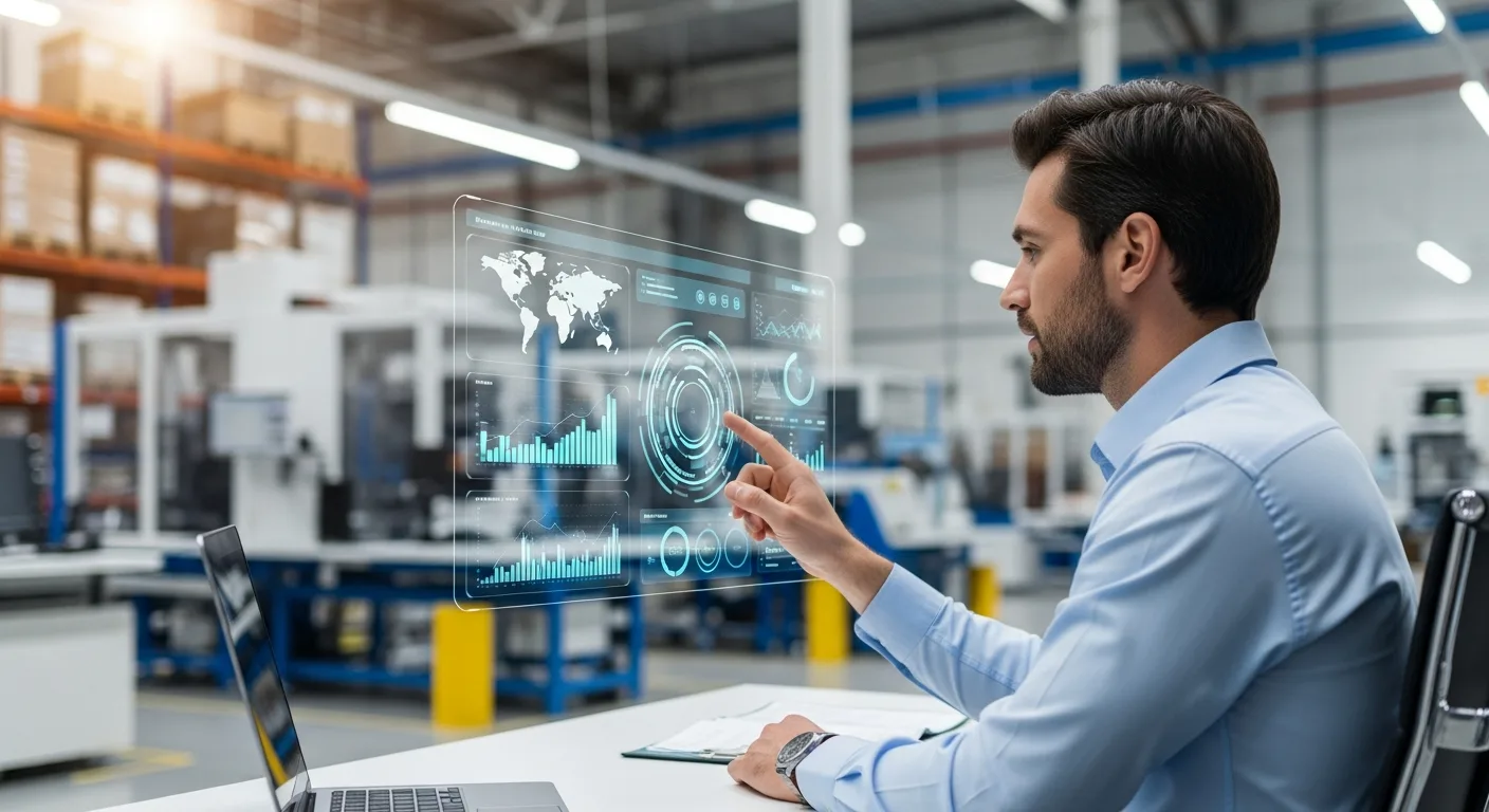 A digital interface comparing erp/mrp systems for modern manufacturing and resource planning in 2026.