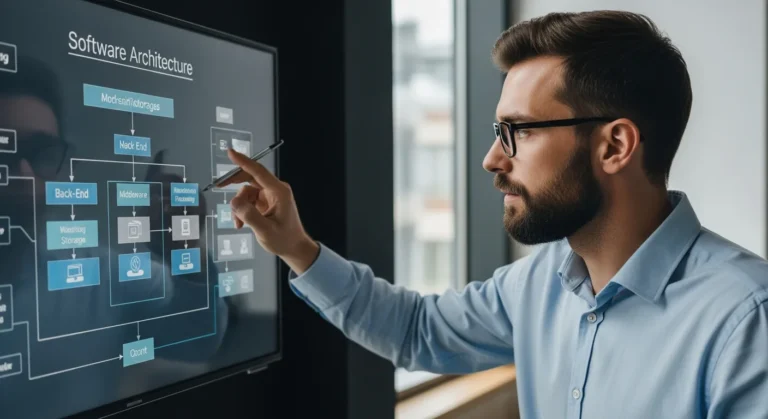 Visual guide explaining how many levels does a typical erp system include in modern business software architecture.