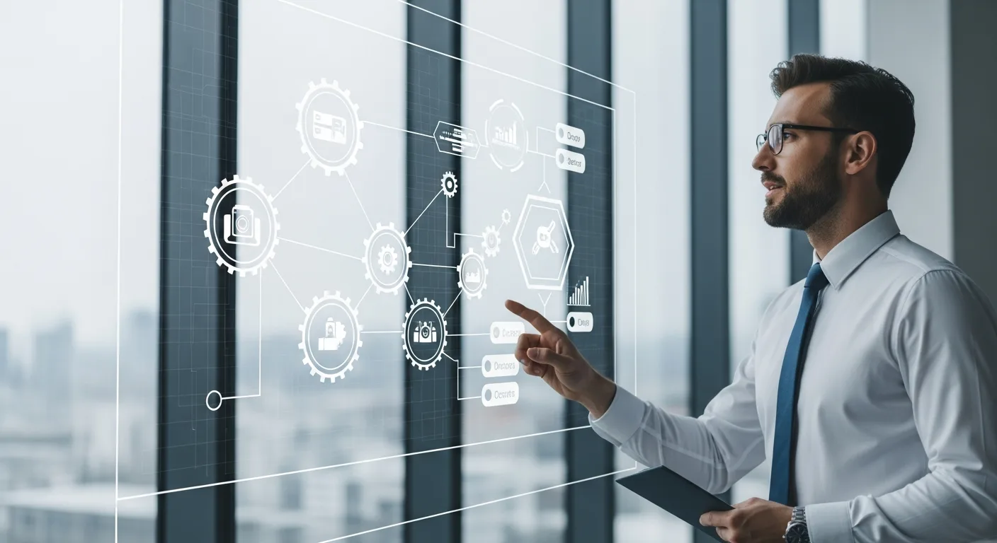 A professional examining enterprise data on a tablet to evaluate sap erp ecc relevance in modern business operations.