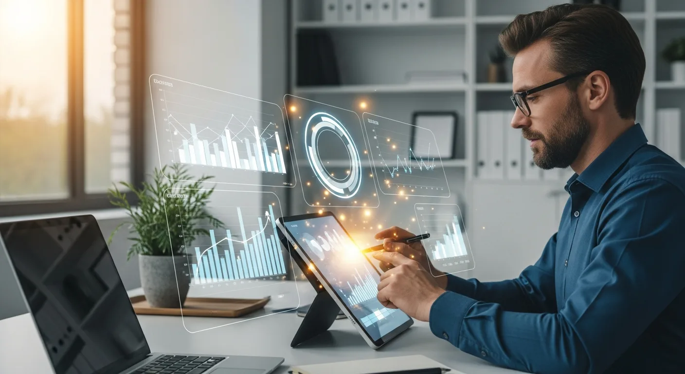 A professional analyzing financial data to determine the top erp system for maximum ROI in 2026.